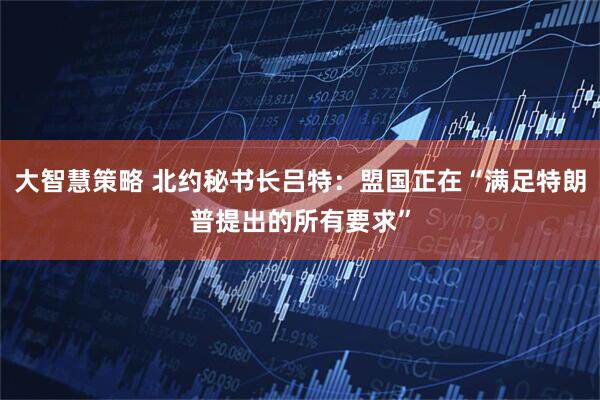 大智慧策略 北约秘书长吕特：盟国正在“满足特朗普提出的所有要求”